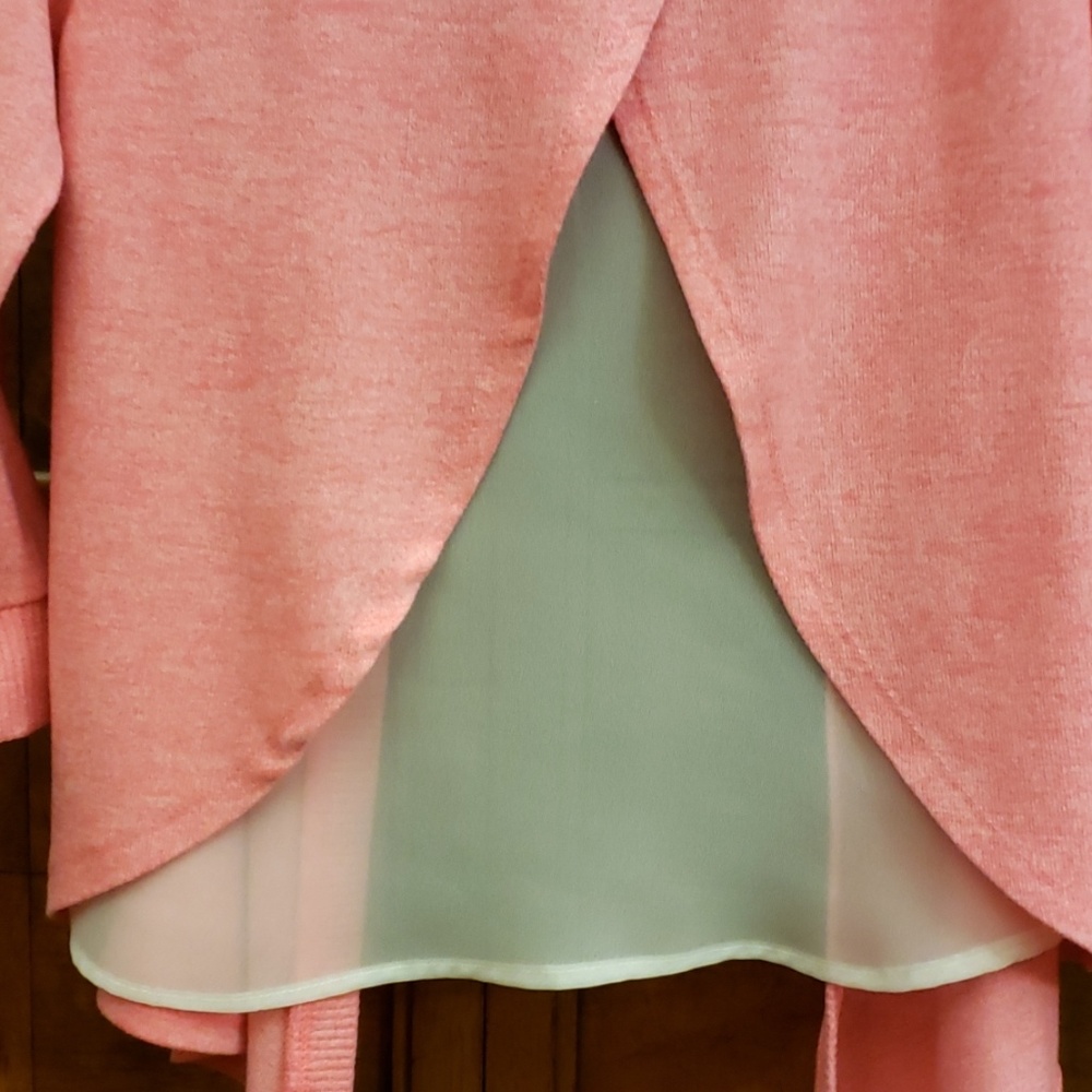 Poof Girl Pink and White Cardiga Size Medium - Picture 6 of 8